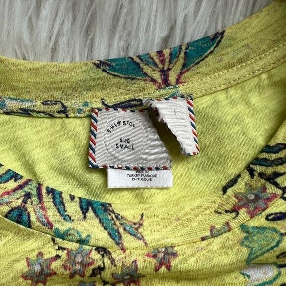ANTHROPOLOGIE POSTMARK SHORT SLEEVE PAISLEY DELILAH TEE SIZE SMALL - Picture 6 of 7